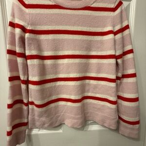 Boden Cashmere Pink and Red Striped Sweater